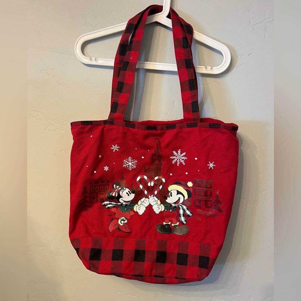 Disney Parks Disneyland Christmas Tote Bag Mickey and Minnie Mouse Holiday Bag